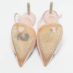 Pre Owned Sophia Webster for Barbie Light Pink Leather Barbie Doll Slingback Sandals Size 39