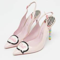Pre Owned Sophia Webster for Barbie Light Pink Leather Barbie Doll Slingback Sandals Size 39