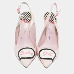 Pre Owned Sophia Webster for Barbie Light Pink Leather Barbie Doll Slingback Sandals Size 39