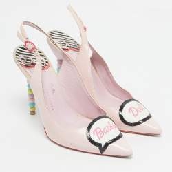 Pre Owned Sophia Webster for Barbie Light Pink Leather Barbie Doll Slingback Sandals Size 39