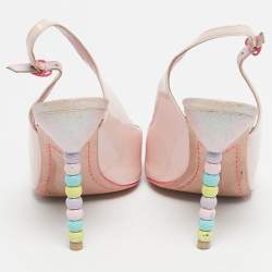 Pre Owned Sophia Webster for Barbie Light Pink Leather Barbie Doll Slingback Sandals Size 39
