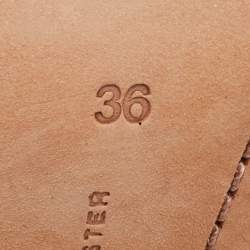 Pre Owned Sophia Webster Metallic Purple Laser Cut Foil Leather Cherub Winged Lace Up Mule Sandals Size 36