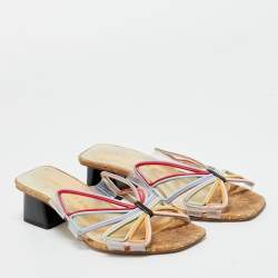 Pre Owned Sophia Webster Multicolor Leather and PVC Havanna Slide Sandals Size 37