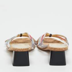 Pre Owned Sophia Webster Multicolor Leather and PVC Havanna Slide Sandals Size 37