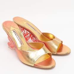 Pre Owned Sophie Webster Sunset Leather Paloma Butterfly Mules 38