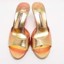 Pre Owned Sophie Webster Sunset Leather Paloma Butterfly Mules 38