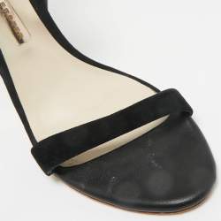 Pre Owned Sophia Webster Black/Rose Gold Patent Leather and Suede Evangeline Ankle Strap Sandals Size 40