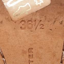 Pre Owned Sophia Webster Rose Gold Cut Out Leather Birdie Mules Size 36.5