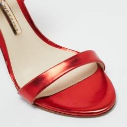 Pre Owned Sophia Webster Red Leather Chiara Ankle Strap Sandals Size 37.5
