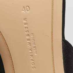 Pre Owned Sophia Webster Black Satin Mariposa Ankle Strap Sandals Size 40