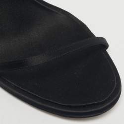 Pre Owned Sophia Webster Black Satin Mariposa Ankle Strap Sandals Size 40