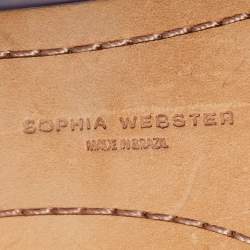 Pre Owned Sophia Webster Multicolor Leather Lilico Underwater Floral Embellished Slingback Sandals Size 40