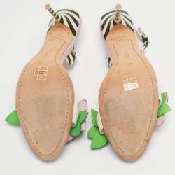 Pre Owned Sophia Webster Multicolor Leather Lilico Underwater Floral Embellished Slingback Sandals Size 40