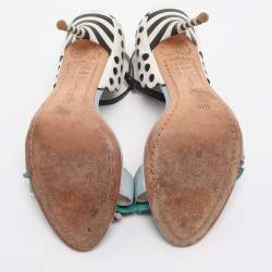 Pre Owned Sophia Webster Multicolor Leather Lilico Flower Embellished Ankle Strap Open Toe Sandals Size 39.5