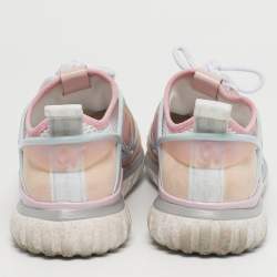 Pre Owned Sophia Webster Pink Knit Fabric, Suede and Rubber Candyfloss Fly By Sneakers Size 38