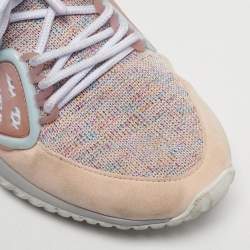 Pre Owned Sophia Webster Pink Knit Fabric, Suede and Rubber Candyfloss Fly By Sneakers Size 38