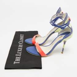 Pre Owned Sophia Webster Nicole Size 36 Multicolor Canvas and Leather Ankle Strap Sandals