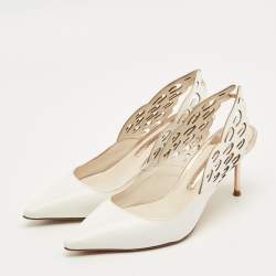 مملوكة مسبقًا Sophia Webster Angelo Size 35.5 Beige Leather Slingback Pumps