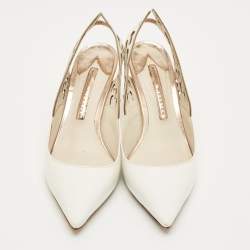 مملوكة مسبقًا Sophia Webster Angelo Size 35.5 Beige Leather Slingback Pumps