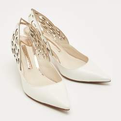 مملوكة مسبقًا Sophia Webster Angelo Size 35.5 Beige Leather Slingback Pumps