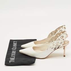 مملوكة مسبقًا Sophia Webster Angelo Size 35.5 Beige Leather Slingback Pumps