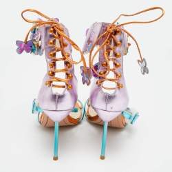 Pre Owned صندل صوفيا ويبستر برباط كاحل فَرَشَات هارموني جلد لامع متعدّد الألوان مقاس 38