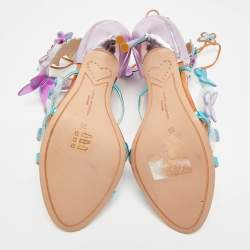 Pre Owned صندل صوفيا ويبستر برباط كاحل فَرَشَات هارموني جلد لامع متعدّد الألوان مقاس 38