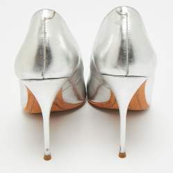 مملوكة مسبقًا حذاء كعب عالي سوفيا وبستر لولا جلد أبيض مقدمة مدببة مقاس 37.5