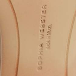 Pre Owned صندل سوفيا ويبستر سيور كاحل مزخرف كريستال جلد شفاف/كريمي ومادة بي في سي مقاس 37