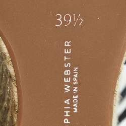 Pre Owned صندل سوفيا ويبستر سير كاحل نعل سميك كعب روكي لوسيتا رافيا جلد متعدد الألوان مقاس 38