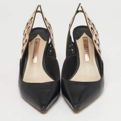 Pre Owned صندل سوفيا ويبستر مقدمة مدببة فتحة كعب أنغلو سويدي أسود مقاس 36