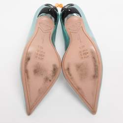 مملوكة مسبقًا حذاء كعب عالي صوفيا ويبستر كوكو جلد أخضر معدني مقاس 40.5 فلامينغو