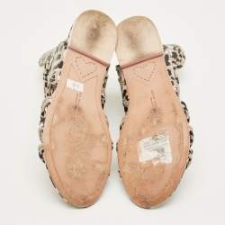 مملوكة مسبقًا Sophia Webster Size 39 Multicolor Camo Print Leather Gladiator Flat Sandals