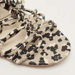 مملوكة مسبقًا Sophia Webster Size 39 Multicolor Camo Print Leather Gladiator Flat Sandals