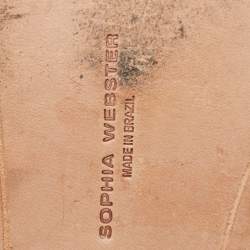 مملوكة مسبقًا Sophia Webster Size 39 Multicolor Camo Print Leather Gladiator Flat Sandals