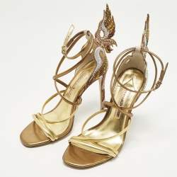 مملوكة مسبقًا صندل سوفيا ويبستر سير كاحل جلد وحريز أخضر فاتح/ليلكي مقاس 38