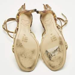 مملوكة مسبقًا صندل سوفيا ويبستر سير كاحل جلد وحريز أخضر فاتح/ليلكي مقاس 38