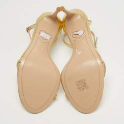 Pre Owned Sophia Webster Mariposa Size 41 Gold Leather Ankle Strap Sandals