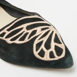 Pre Owned Sophia Webster Bibi Butterfly Size 40 Black Suede Smoking Slippers