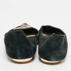 Pre Owned Sophia Webster Bibi Butterfly Size 40 Black Suede Smoking Slippers