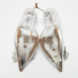 مملوكة مسبقًا حذاء كعب عالي سوفيا وبستر ليليكو جلد فضي مقاس 39