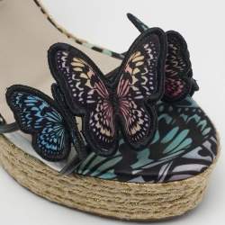 Pre Owned Sophia Webster Riva Size 36.5 Transparent/Black Leather and PVC Wedge Sandals