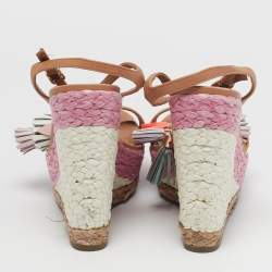 مملوكة مسبقًا Sophia Webster Lucita Size 35.5 Brown Leather Wedge Sandals