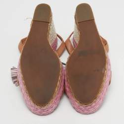 مملوكة مسبقًا Sophia Webster Lucita Size 35.5 Brown Leather Wedge Sandals