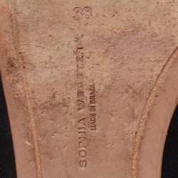 مملوكة مسبقًا حذاء باليه سوفيا ويبس‌تر بترفلاي بتطريز سويدي أسود مقدمة مدببة مقاس 38