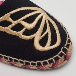 Pre Owned صندل سير كاحل كانفاس أسود سوفيا وبستر بيبي باترفلاي مقاس 35