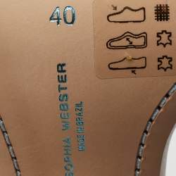 Pre Owned Sophia Webster Rosalind Crystal Size 40 Soft Ivory Satin Ankle Strap Sandals