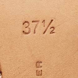 Pre Owned Sophia Webster Coco Flamingo Size 37.5 Metallic Rose Gold Leather Pointed Toe Pumps