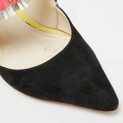 Pre Owned Sophia Webster Size 37 Multicolor Leather and Suede Mules