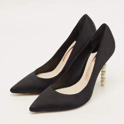 مملوكة مسبقًا Sophia Webster Coco Crystal Size 38.5 Black Satin Pumps